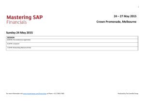 24 – 27 May 2015 - Mastering SAP Conferences