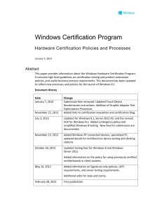 Overview of Windows Hardware Certification