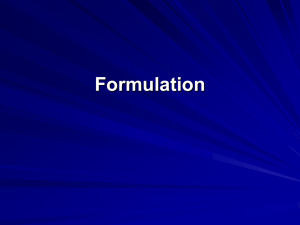 Formulation & Implementation