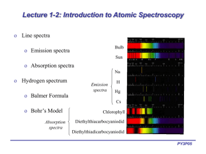 Lecture 1-2: Introduction to Atomic Spectroscopy