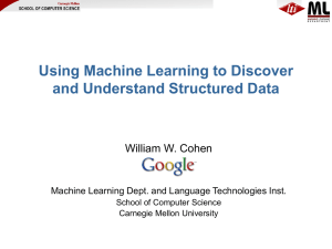 Using Machine Learning to Discover and Understand Structured Data