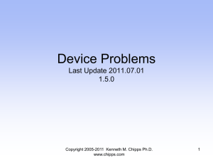 Device Problems - Kenneth M. Chipps Ph.D. Web Site Home Page