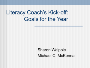 Literacy Coach's Kick-off: Goals for the Year