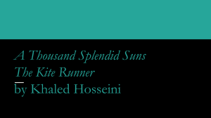 A Thousand Splendid Suns The Kite Runner by Khaled Hosseini