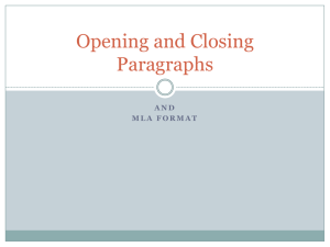 Opening and Closing Paragraphs