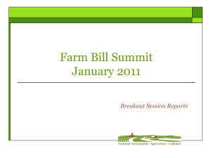 Breakout Session Reports - National Sustainable Agriculture Coalition