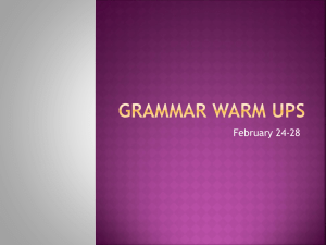 Grammar Warm Ups