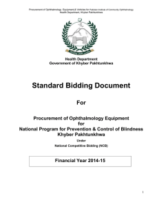 Procurement of Ophthalmology Equipment