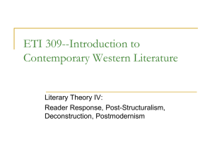 Post-Structuralism and Literature