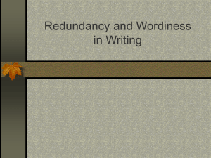 redundancy in writing - College of the Siskiyous