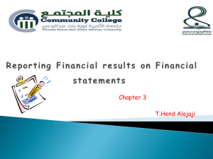 Reporting Financial results on Financial statements