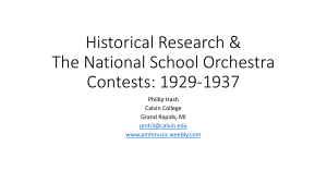 Historical Research in Music Ed/NSO Contests