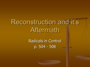 Reconstruction and it's Aftermath