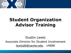 Fall 2015 Student Organization Advisor Workshop