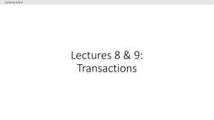 Lectures 8 & 9