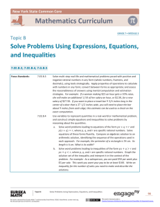 Grade 7 Mathematics Module 3, Topic B, Overview