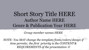 Short Story Presentation_TEMPLATE