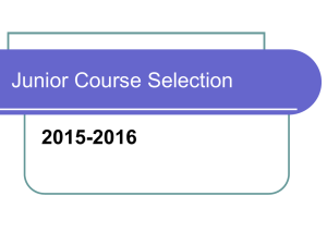 Course Selection for 2015