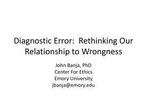 Diagnostic Error - Rethinking Our Relationship to Wrongness