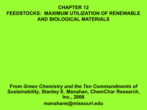 chapter 12. feedstocks: maximum utilization of renewable and