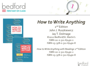 How to Write Anything - Bedford/St. Martin's