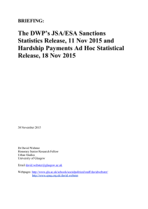 The DWP's JSA/ESA Sanctions Statistics Release, 11 Nov 2015 and