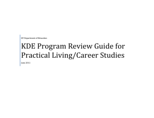 KDE Program Review Guide for Practical Living/Career Studies