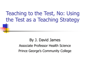 Teaching to the Test - Bucks County Community College