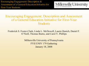 AAC&U February 2009 Proposal: FYE