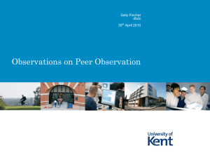 Some observations on peer observation