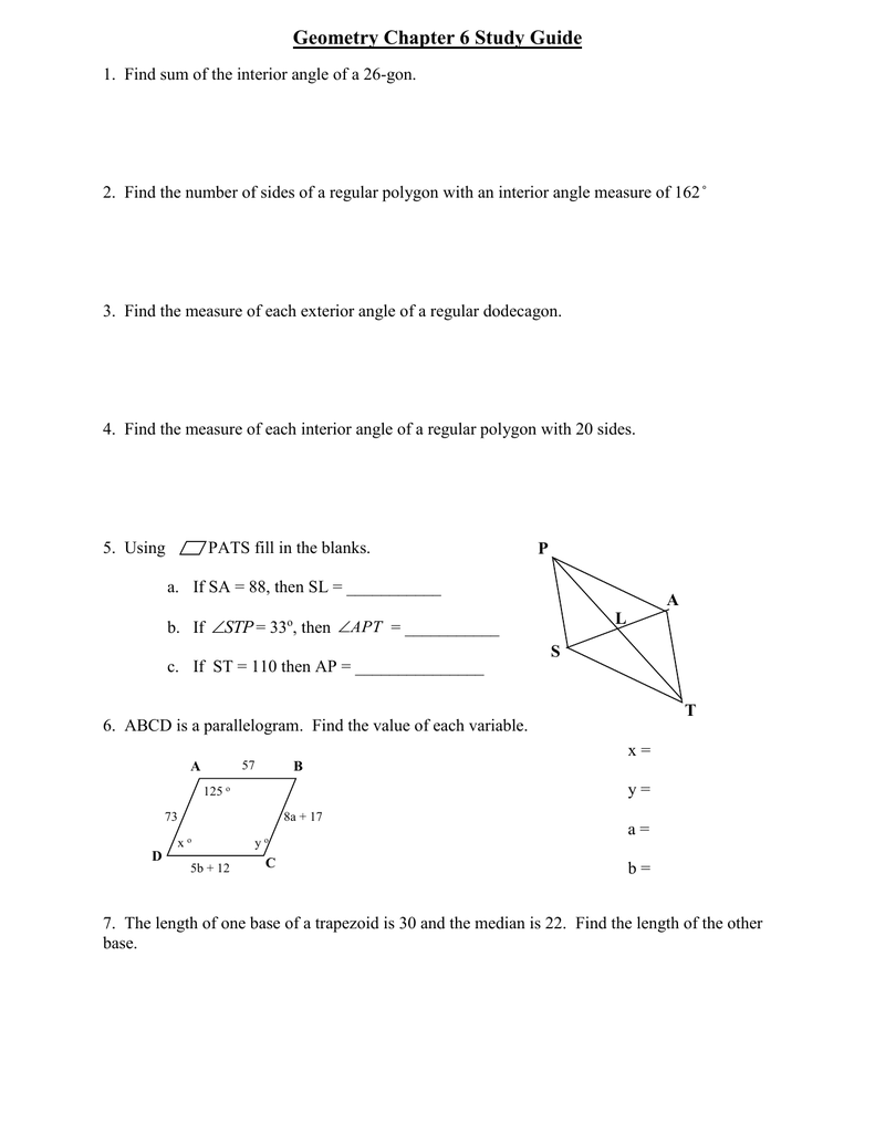 geometry chapter 6 homework answers