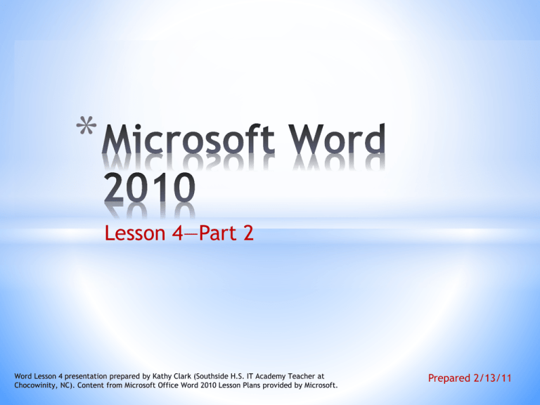 Microsoft Word 2010