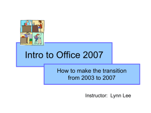 Intro to Office 2007