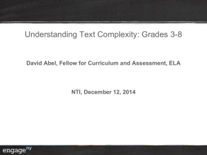 Presentation: Understanding Text Complexity