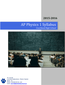 AP Physics 1 Syllabus - Mr Hurrell's Classroom