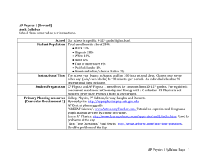 Ap Physics 1 audit 2014-2015 REVISION 2