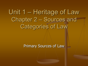 Primary Sources of Law