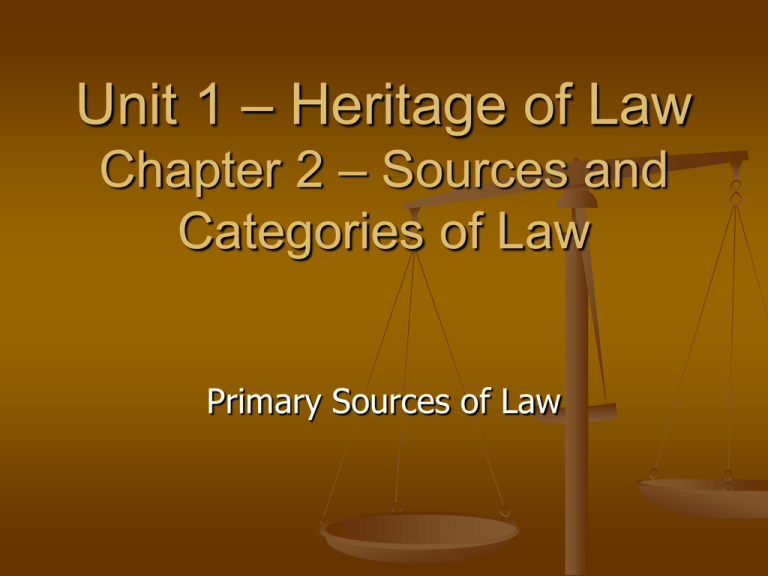 Primary Sources Of Law