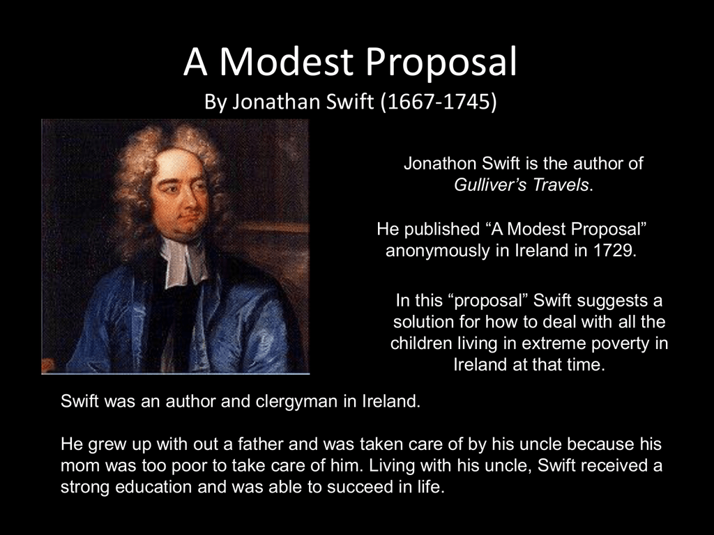 real thesis of modest proposal