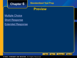Chapter 6 Standardized Test Prep Multiple Choice, continued