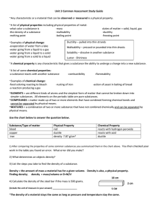 Unit 3 Common Assessment Study Guide ~Any characteristic or a