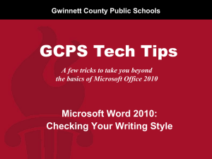 Microsoft Word 2010: Checking Your Writing Style
