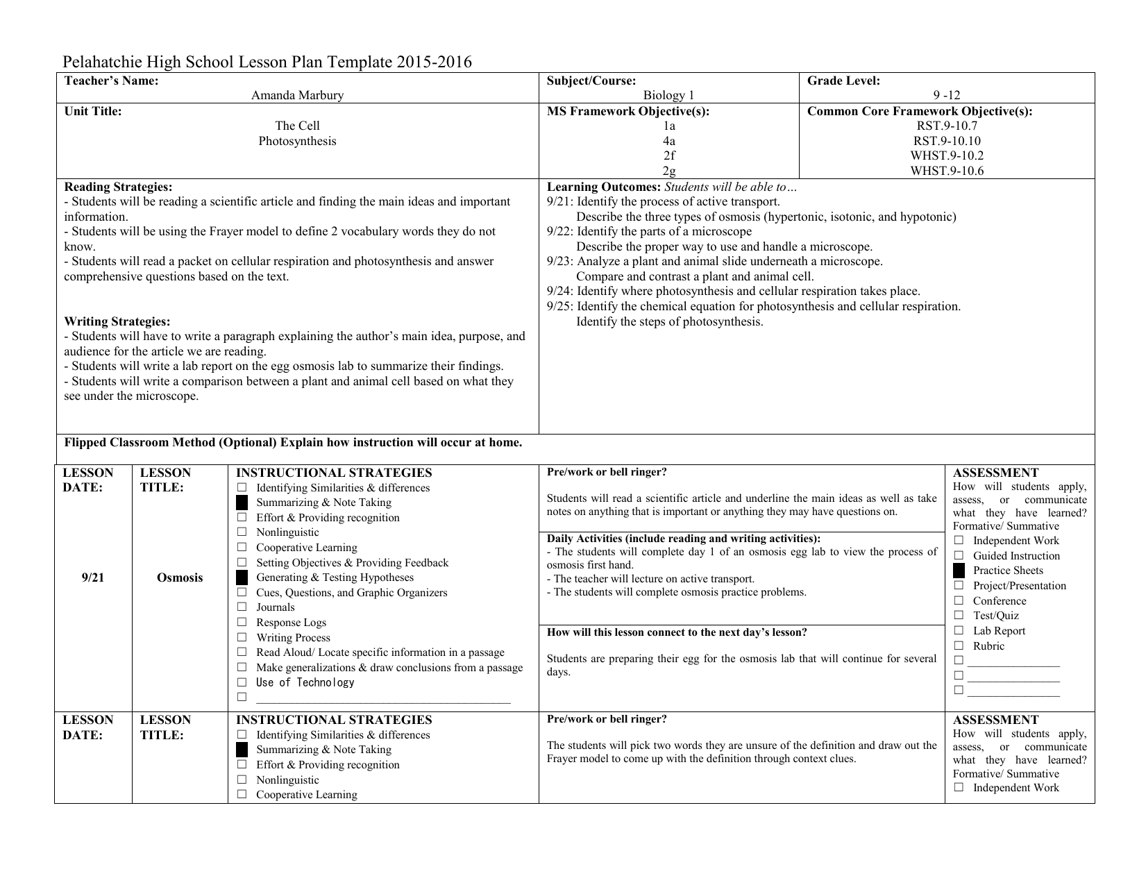 Sample, Example & Format Templates 7+ Read Aloud Lesson Plan Template