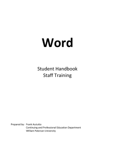 Word Handout - Staff Training