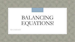 Balancing Equations!