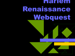 Harlem Renaissance Webquest - Hillsdale Community Schools