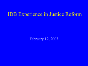 IDB Experience in Justice Reform