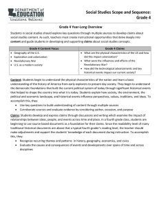 Social Studies Sample Scope and Sequence - Grade 4