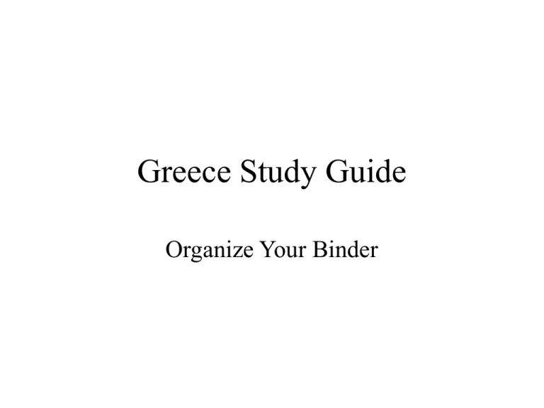 Greece Study Guide Greece Study Guide