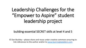Leadership Challenges at SECRET level 4 and 5